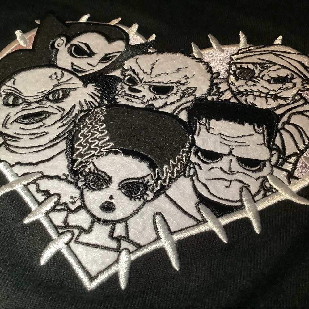 Stitch shoppe by loungefly universal monsters cropped cardigan, black, size: M - Picture 9 of 11